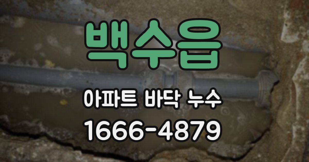 백수읍 아파트 바닥 누수