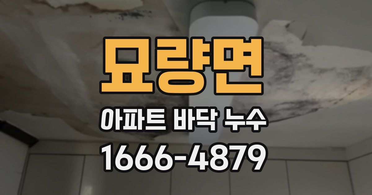 묘량면 아파트 바닥 누수