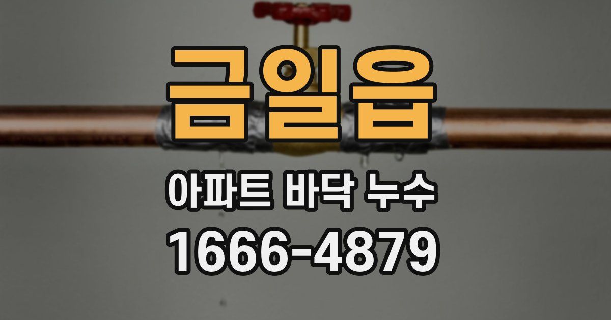 금일읍 아파트 바닥 누수