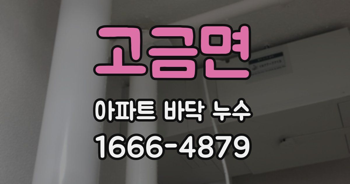 고금면 아파트 바닥 누수