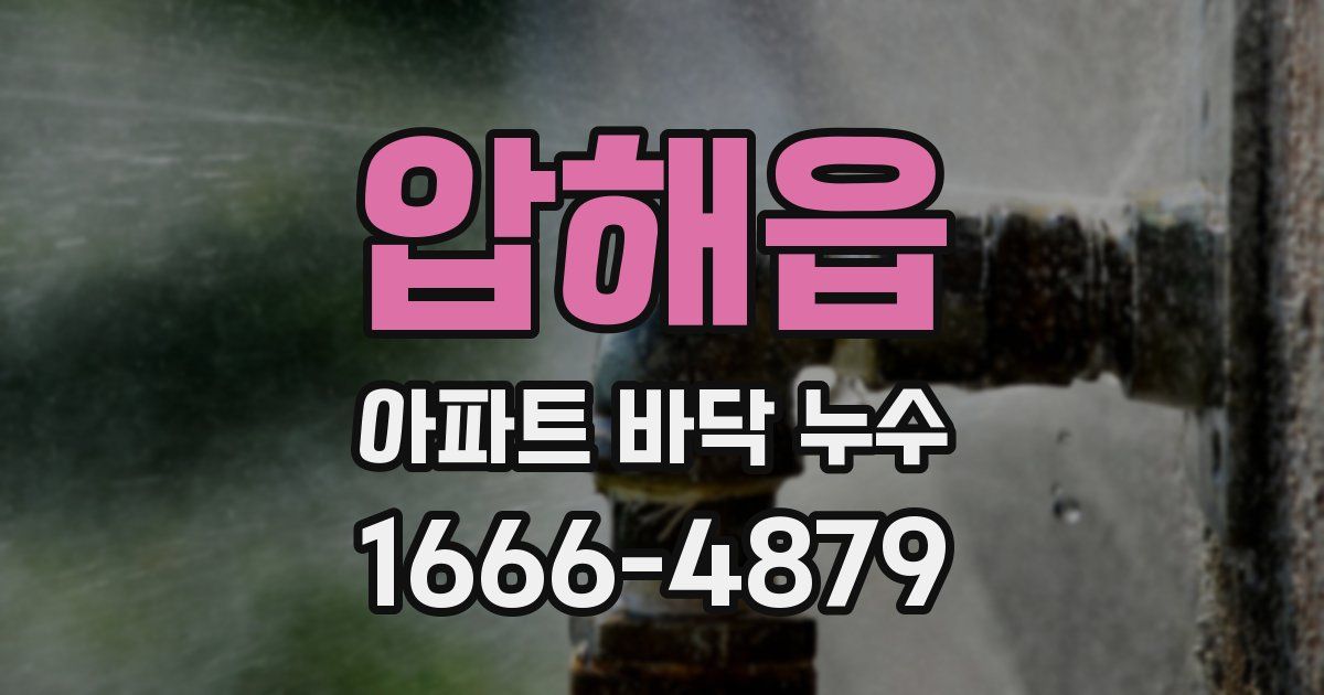 압해읍 아파트 바닥 누수