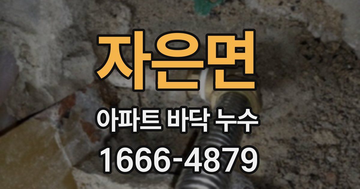 자은면 아파트 바닥 누수