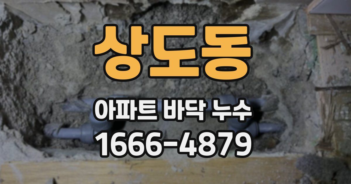 상도동 아파트 바닥 누수