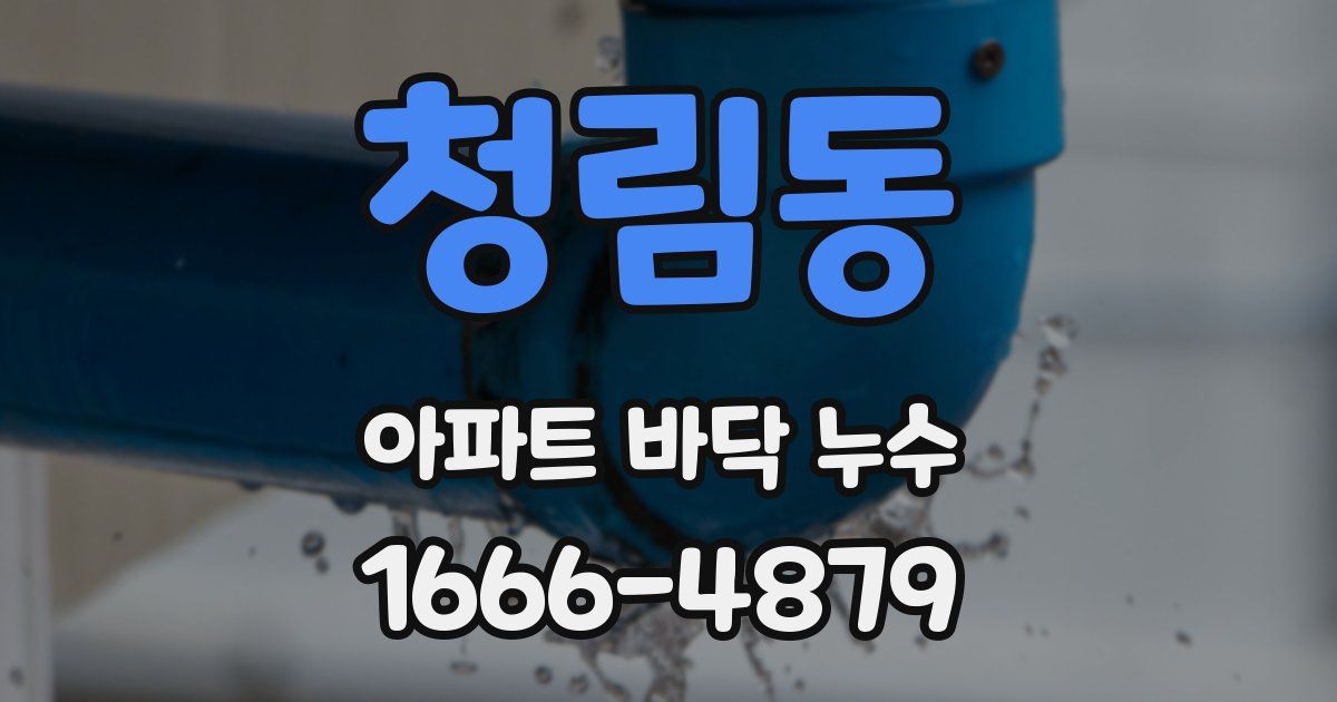 청림동 아파트 바닥 누수