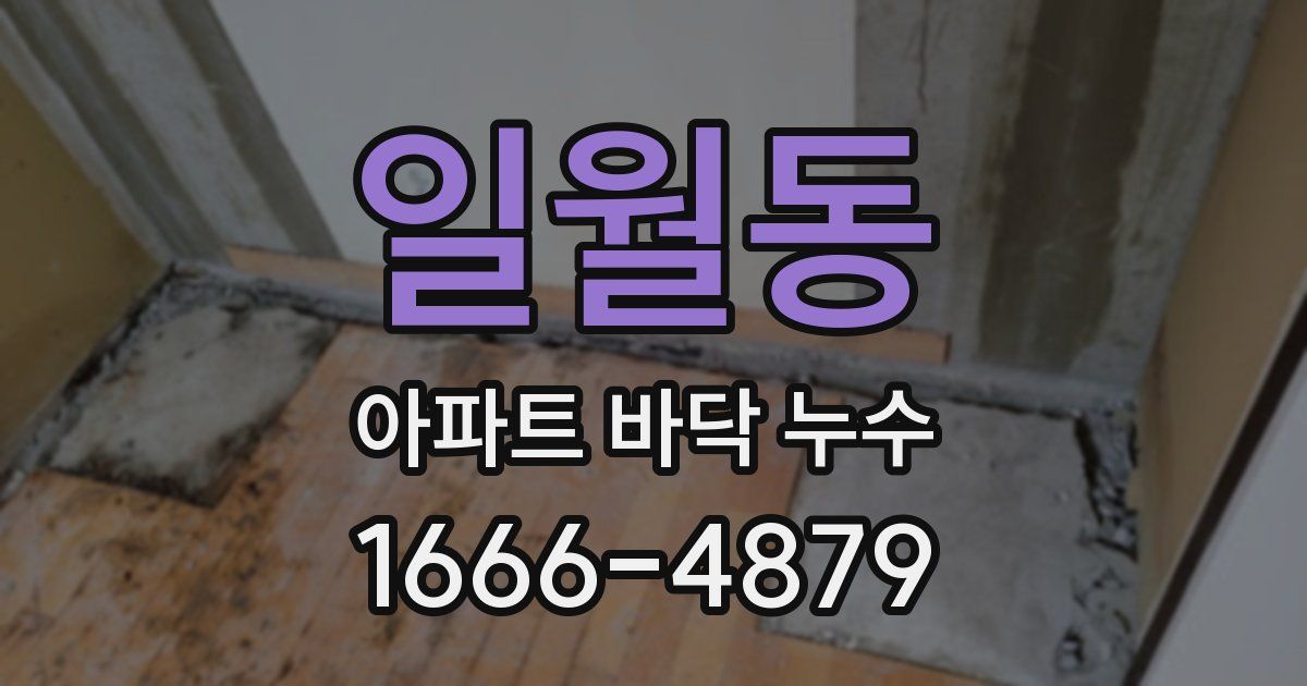 일월동 아파트 바닥 누수