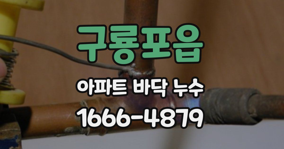 구룡포읍 아파트 바닥 누수