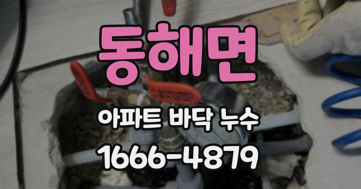 동해면 아파트 바닥 누수