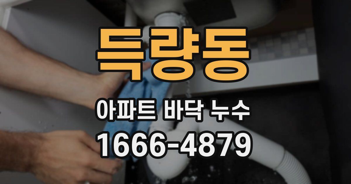 득량동 아파트 바닥 누수
