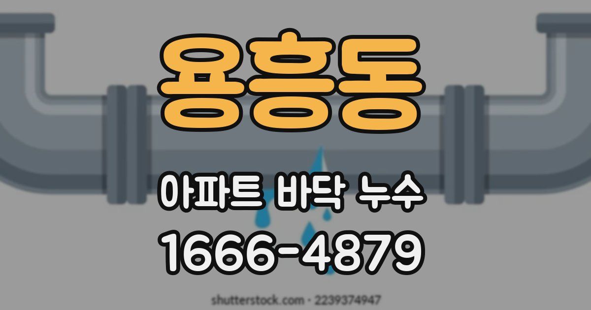 용흥동 아파트 바닥 누수
