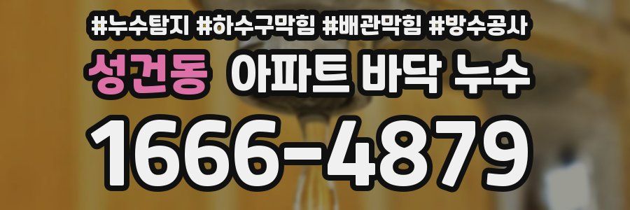 성건동 아파트 바닥 누수