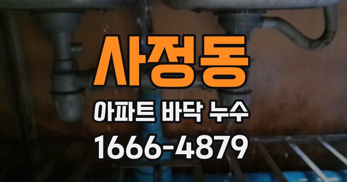 사정동 아파트 바닥 누수