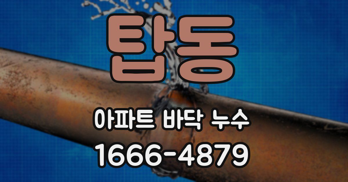 탑동 아파트 바닥 누수