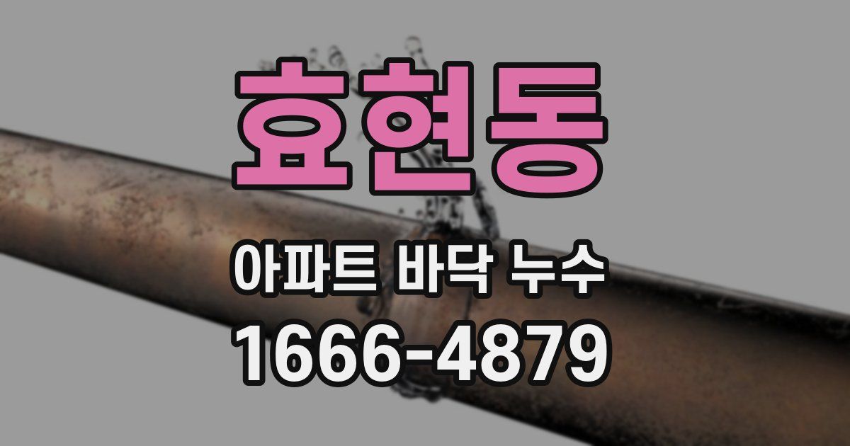 효현동 아파트 바닥 누수