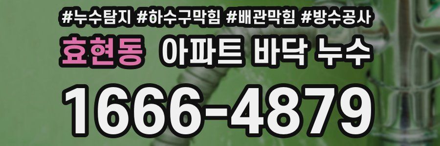 효현동 아파트 바닥 누수
