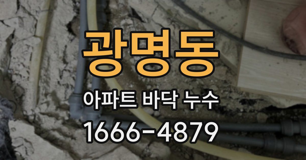광명동 아파트 바닥 누수