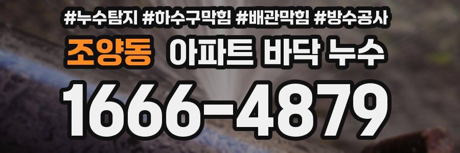 조양동 아파트 바닥 누수