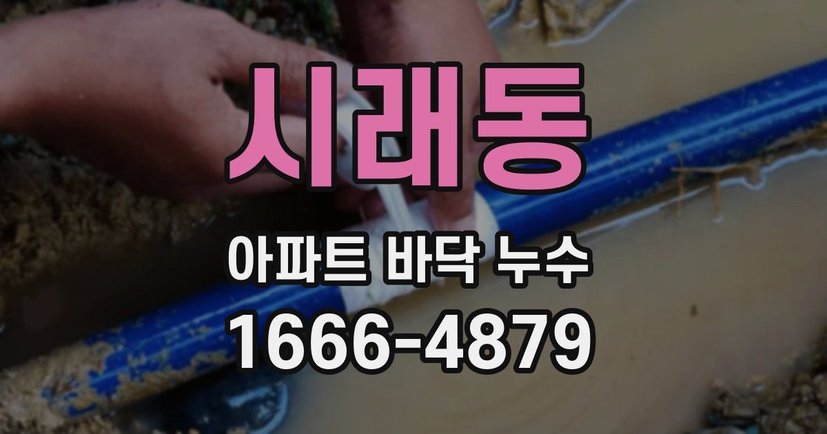 시래동 아파트 바닥 누수