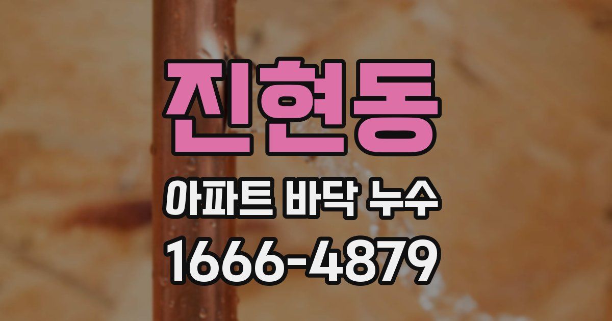 진현동 아파트 바닥 누수