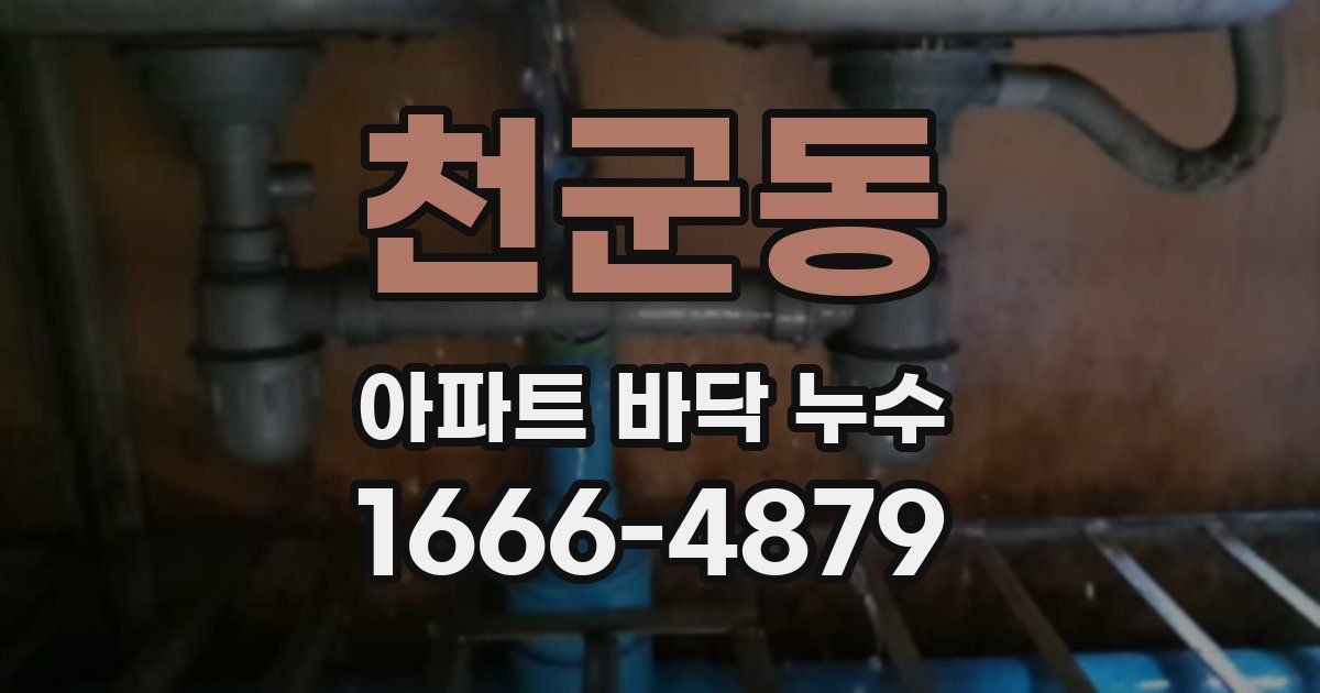 천군동 아파트 바닥 누수