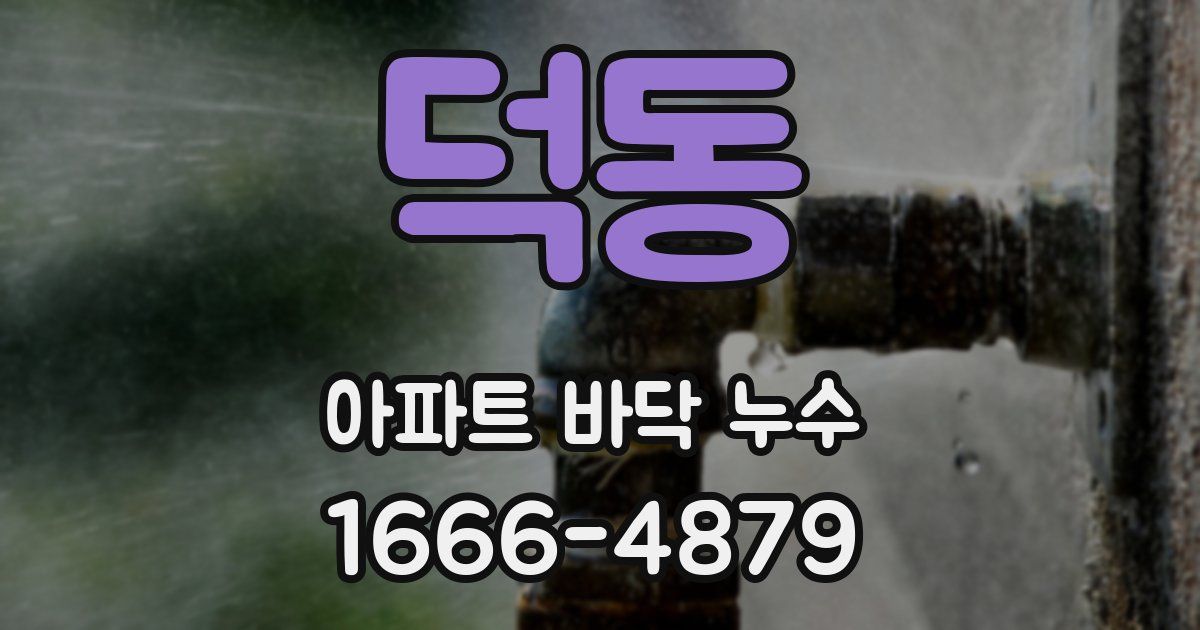 덕동 아파트 바닥 누수