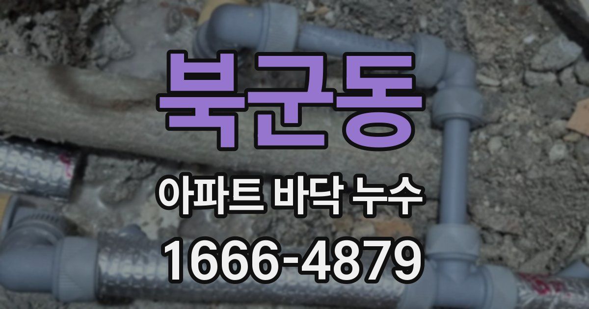 북군동 아파트 바닥 누수