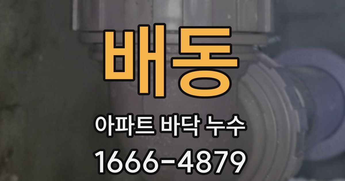 배동 아파트 바닥 누수