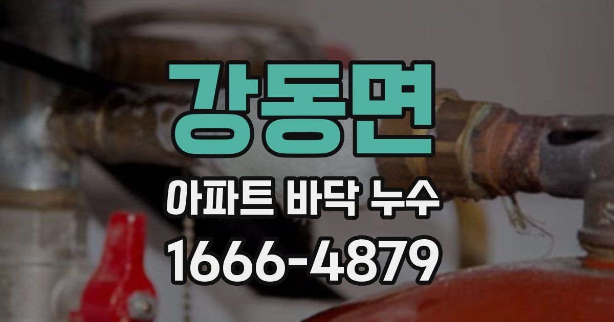 강동면 아파트 바닥 누수