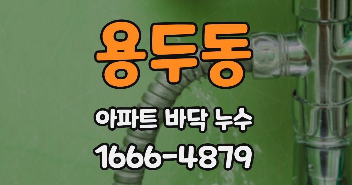 용두동 아파트 바닥 누수