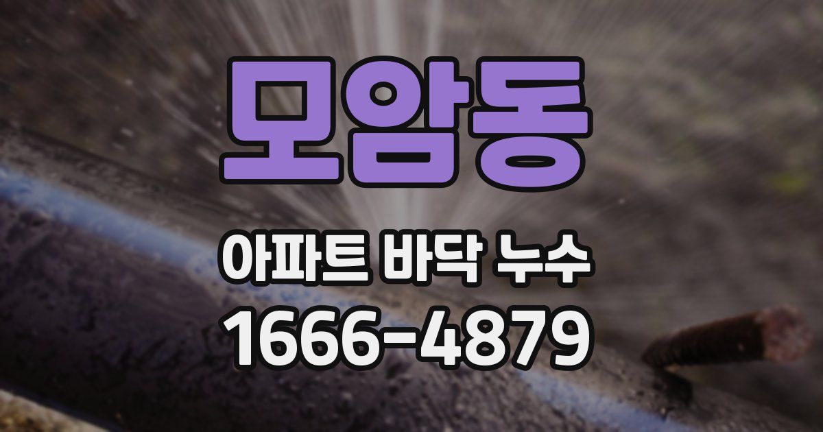 모암동 아파트 바닥 누수