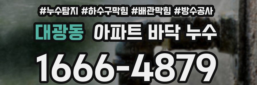 대광동 아파트 바닥 누수