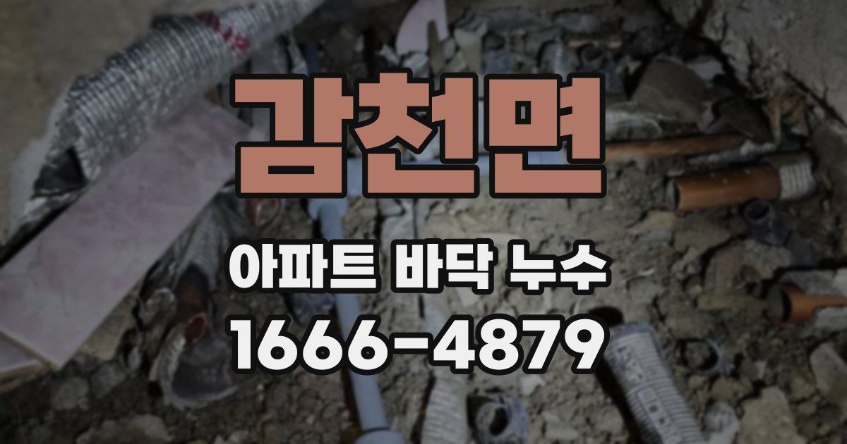 감천면 아파트 바닥 누수