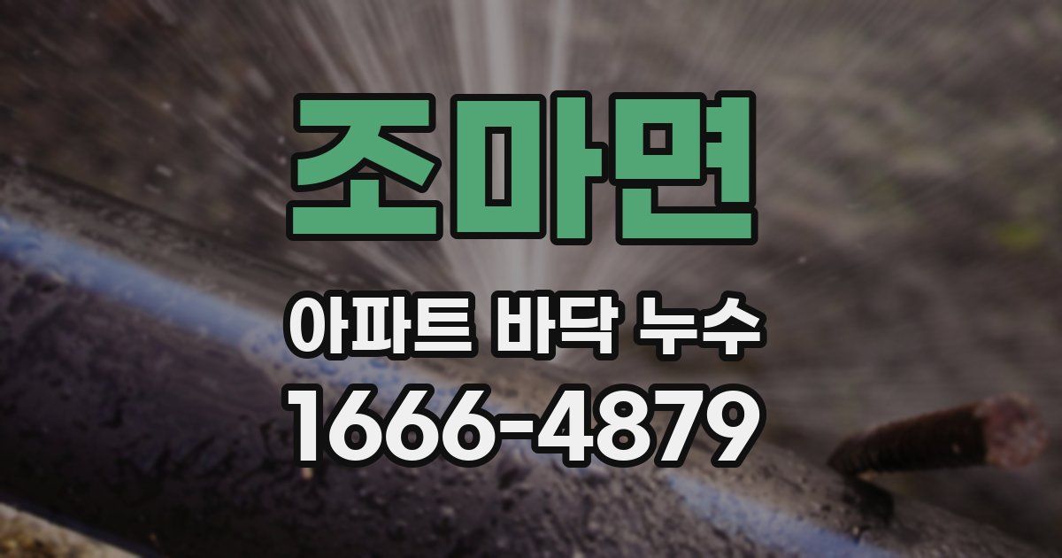 조마면 아파트 바닥 누수