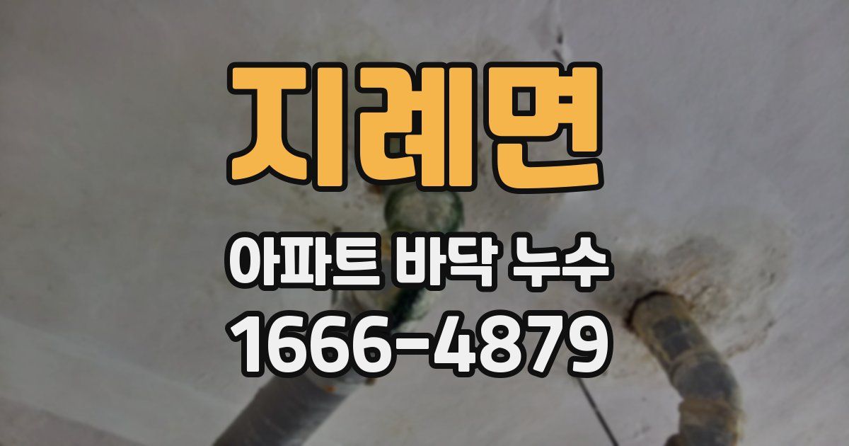 지례면 아파트 바닥 누수
