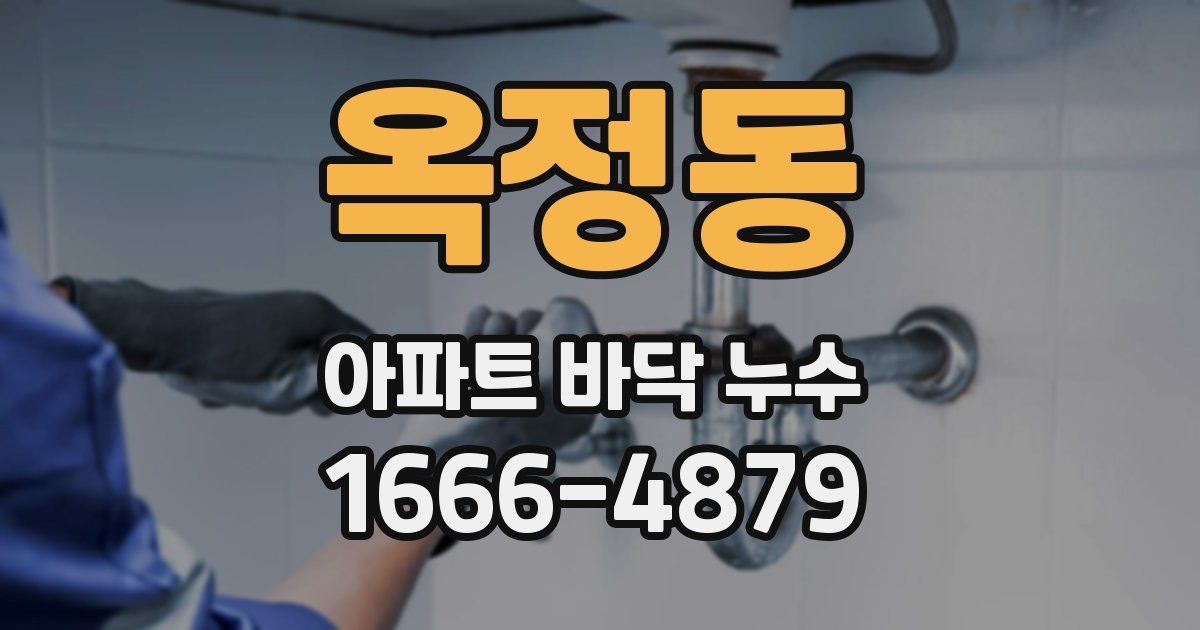 옥정동 아파트 바닥 누수