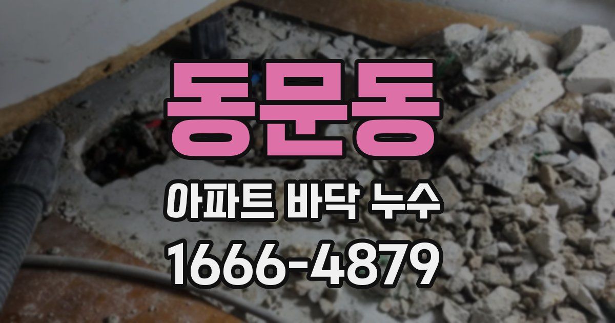 동문동 아파트 바닥 누수