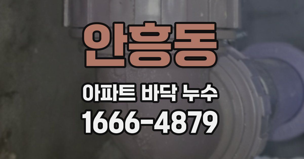 안흥동 아파트 바닥 누수