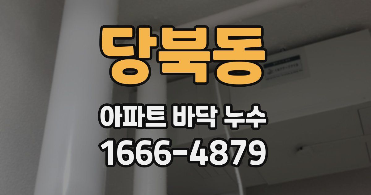 당북동 아파트 바닥 누수