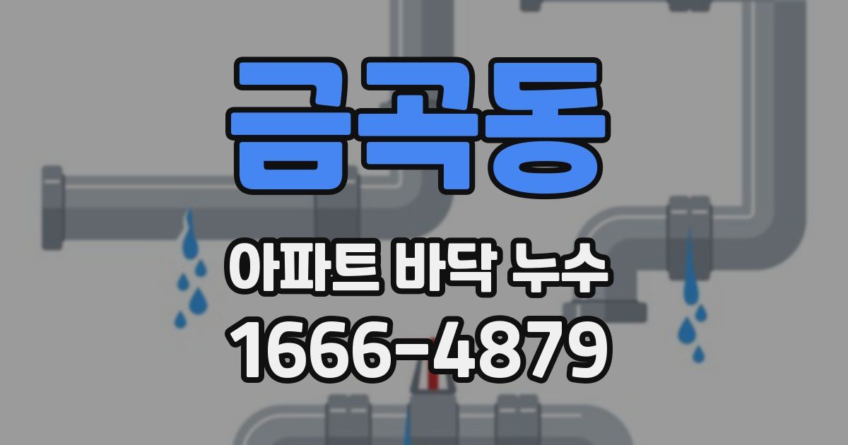 금곡동 아파트 바닥 누수