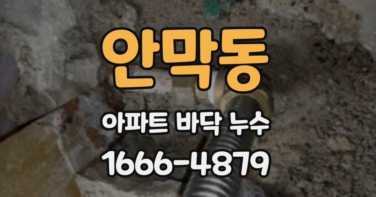 안막동 아파트 바닥 누수