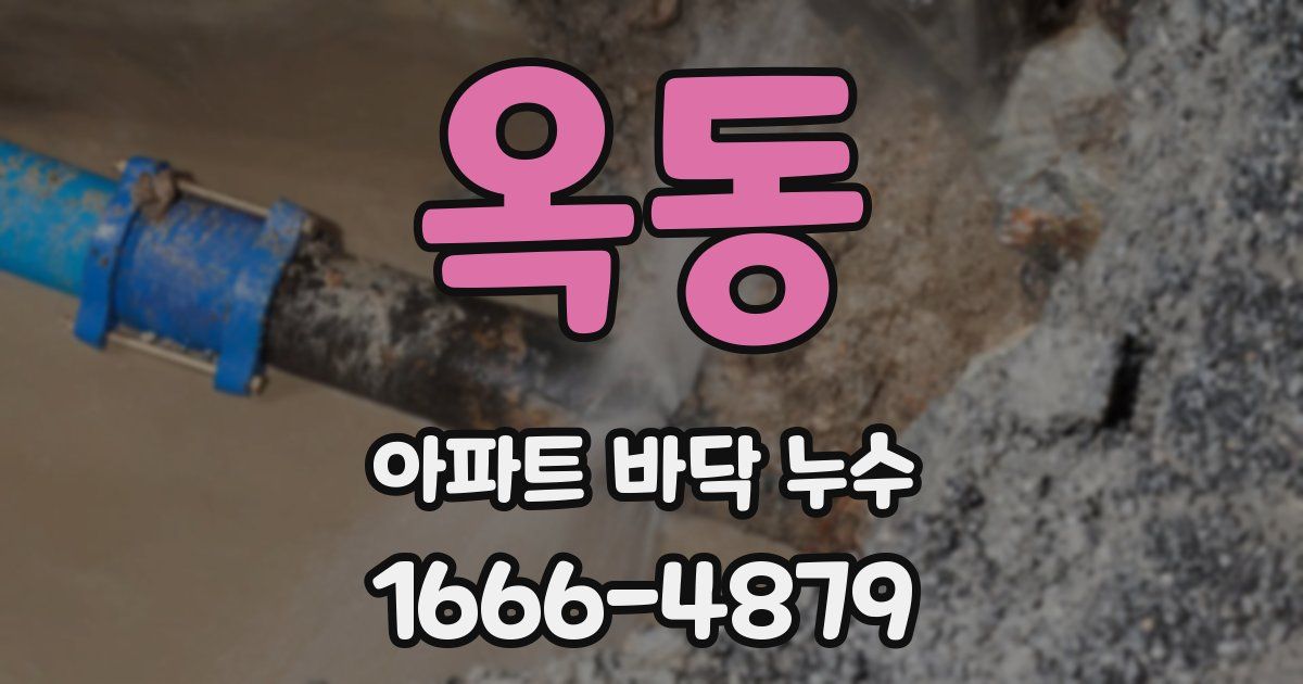 옥동 아파트 바닥 누수