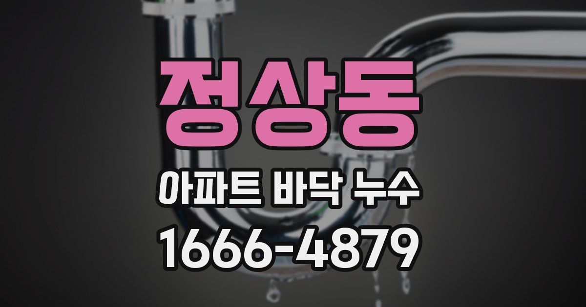 정상동 아파트 바닥 누수