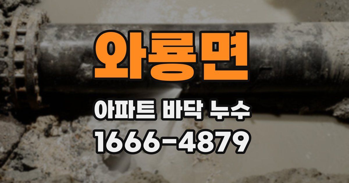 와룡면 아파트 바닥 누수