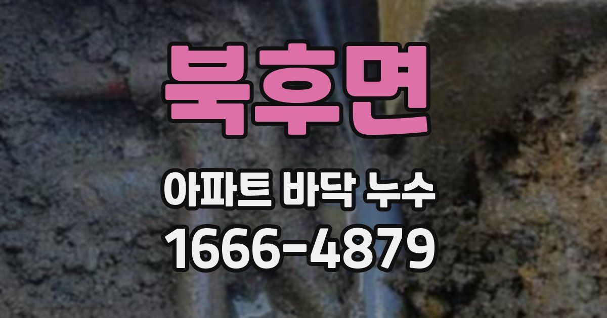 북후면 아파트 바닥 누수