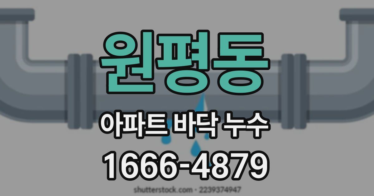 원평동 아파트 바닥 누수