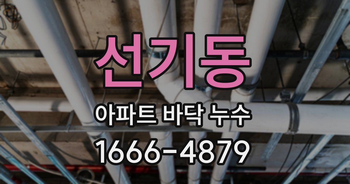 선기동 아파트 바닥 누수
