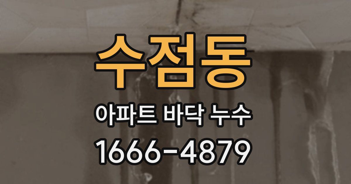 수점동 아파트 바닥 누수