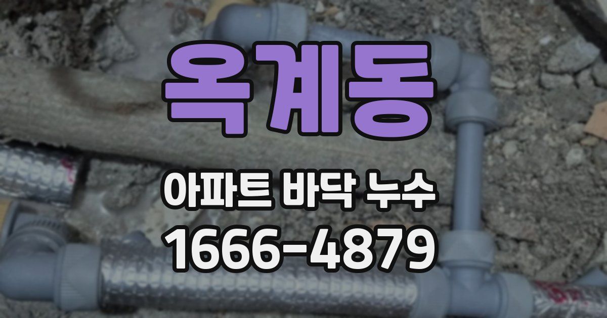 옥계동 아파트 바닥 누수