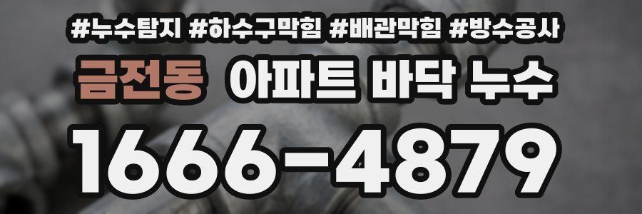 금전동 아파트 바닥 누수
