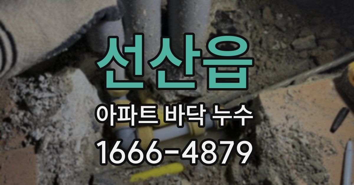 선산읍 아파트 바닥 누수