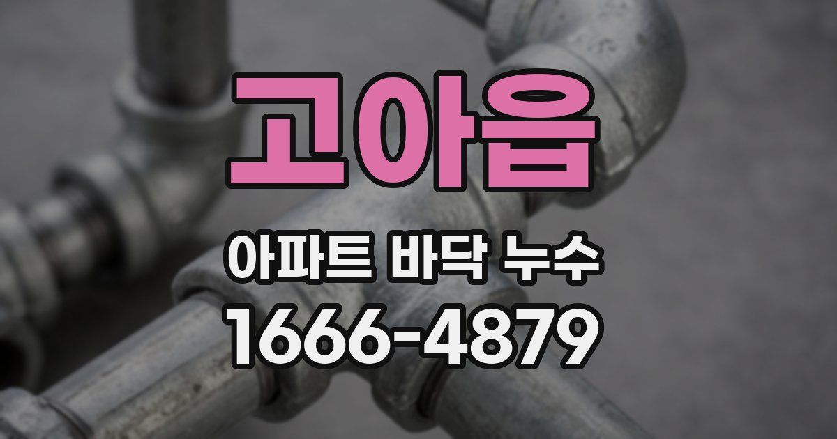 고아읍 아파트 바닥 누수